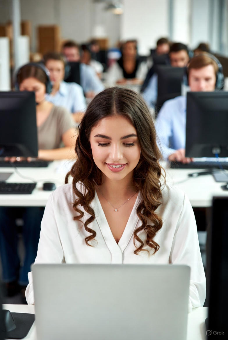 Woman on laptop doing e-commerce